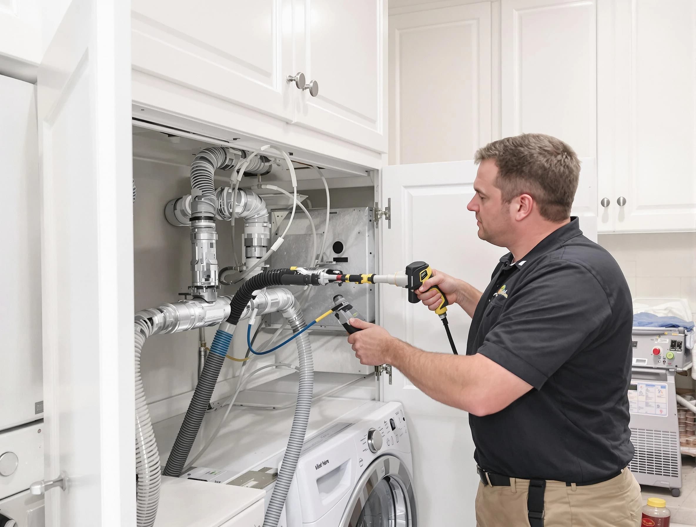 Draper Dryer Vent Cleaning professional removing severe blockage from a clogged dryer vent in Draper