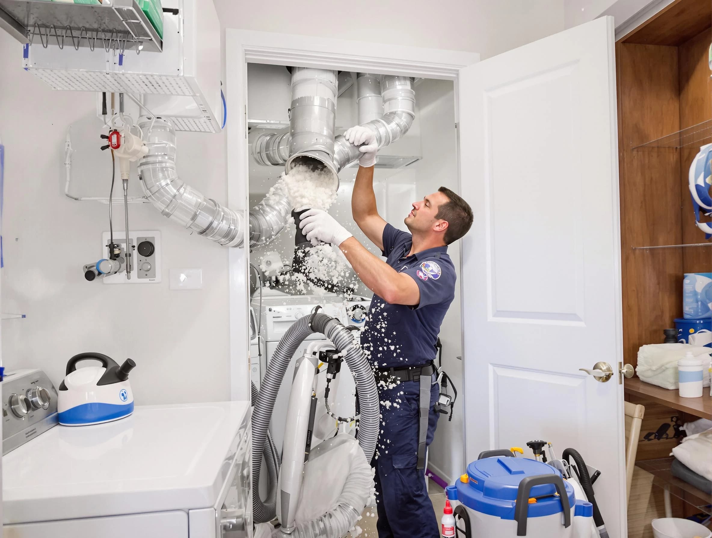 Draper Dryer Vent Cleaning technician delivering thorough residential dryer vent cleaning service in Draper