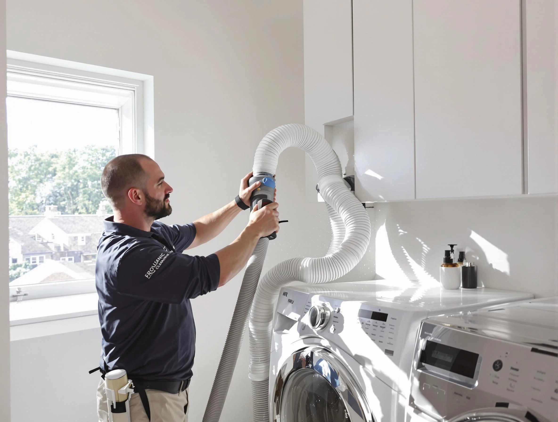 Certified Draper Dryer Vent Cleaning technician performing dryer vent cleaning in Draper