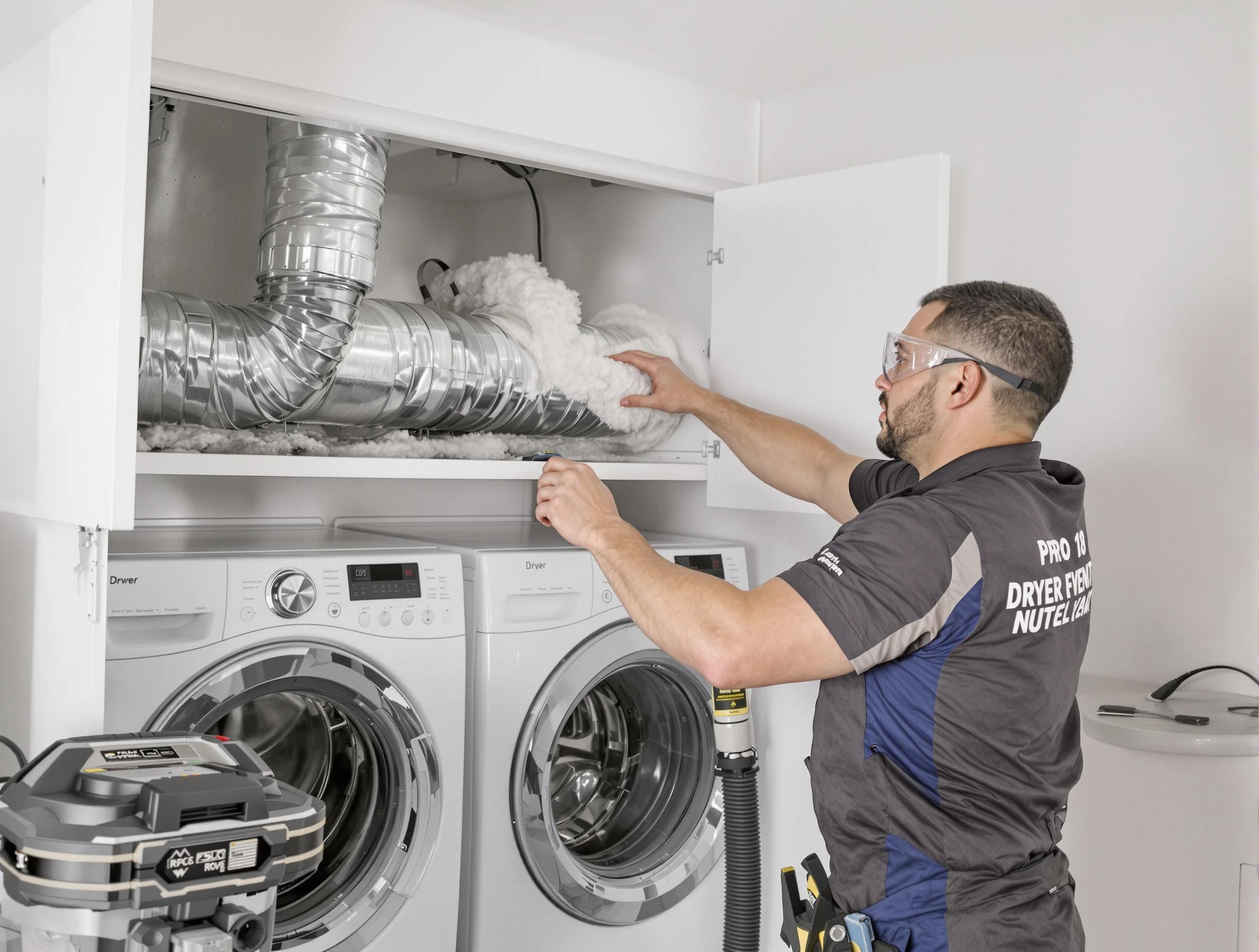 Draper Dryer Vent Cleaning certified technician performing specialized gas dryer vent cleaning in Draper